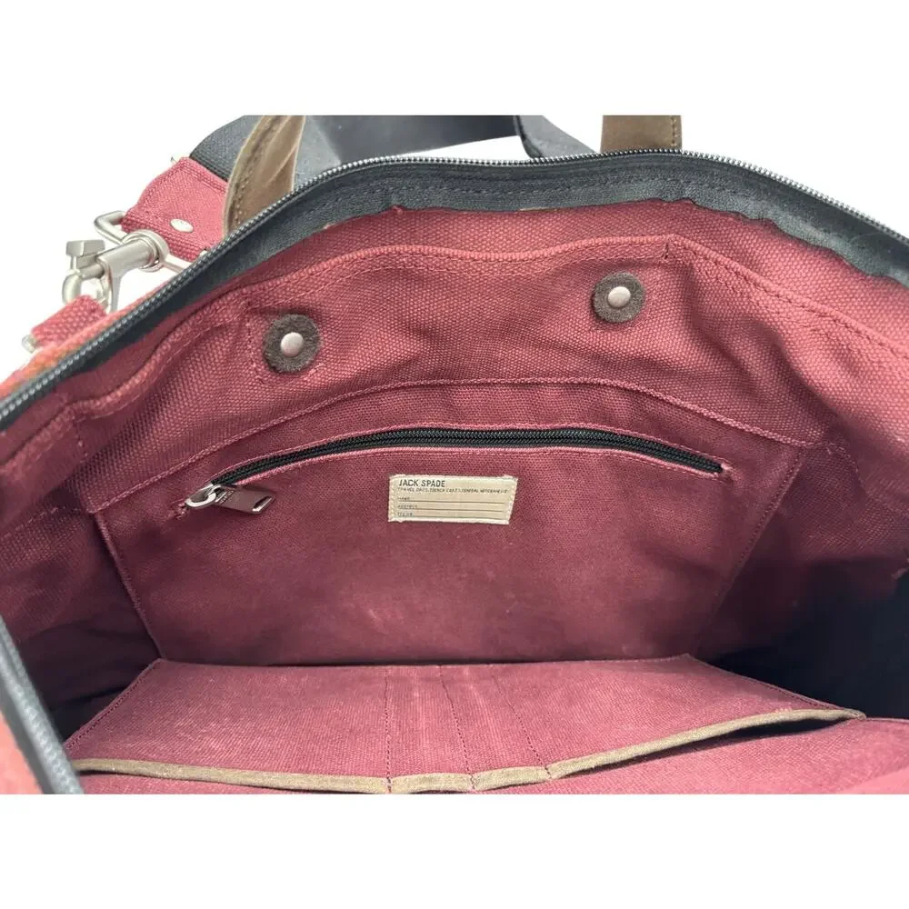 Jack Spade Warren Street New York Dipped Canvas Tote Messenger Bag Utility